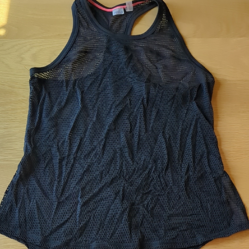 Zella Black Mesh Tank Top